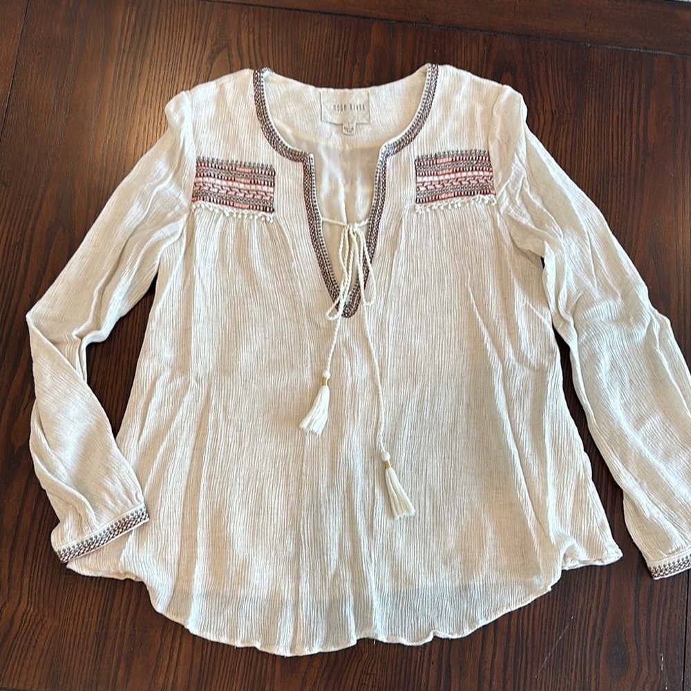 White Embroidered Women's Top